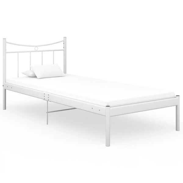 vidaXL Bedframe metaal wit 90x200 cm