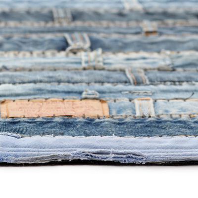 vidaXL Tapijt jeans tailleband patchwork 120x170 cm denimblauw