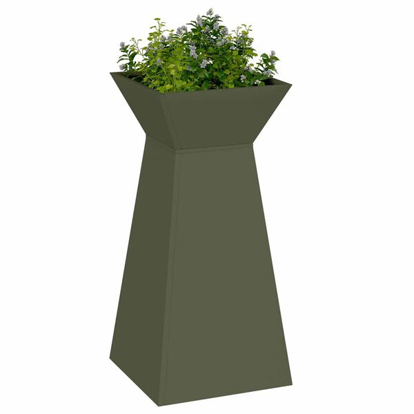 vidaXL Pilaar Plantenbak Olijfgroen 35 x 35 x 73 cm