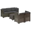 vidaXL 5-Zits Tuin Sofa met Kussens Rattan Look PP Lichtgrijs