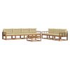 vidaXL Buiten bankenset met kussen 8 pcs Natuurlijk en Beige