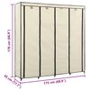 vidaXL Kledingkast met 4 vakken 175x45x170 cm cr&egrave;me