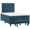 vidaXL Boxspring met matras fluweel donkerblauw 120x190 cm