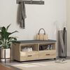 vidaXL Halbank met kussen met lade Sonoma Eiken 100 x 38 x 46 cm