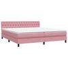 vidaXL Boxspring met matras fluweel roze 180x210 cm