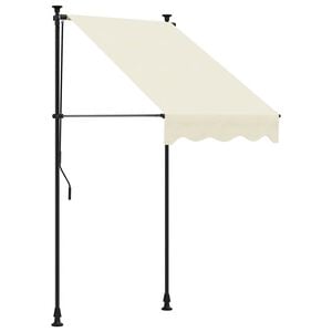 vidaXL Luifel uittrekbaar 100x150 cm stof en staal cr&egrave;mekleurig