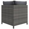 vidaXL 9-delige Loungeset met kussens poly rattan grijs
