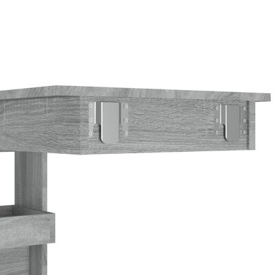 vidaXL Bartafel wandgemonteerd 102x45x103,5 cm bewerkt hout grijs