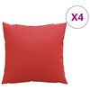 vidaXL Bankkussens 4 st 40x40 cm stof rood