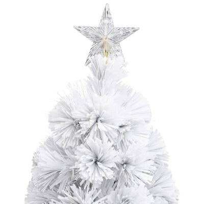 vidaXL Kunstkerstboom met verlichting 120 cm glasvezel wit