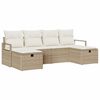 vidaXL Bankstel 5 st poly rattan