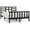 vidaXL Bedframe massief hout zwart 150x200 cm