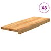 vidaXL Traptreden 8 st 70x30x2 cm massief eikenhout lichtbruin