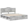 vidaXL Bedframe met hoofdeinde Beton 200 x 200 cm Massief grenenhout