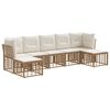vidaXL Buiten bankenset met kussen 4 pcs Naturel Polyester