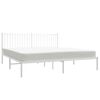 vidaXL Bedframe met hoofdbord metaal wit 183x213 cm