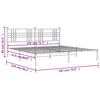 vidaXL Bedframe met hoofdbord metaal wit 183x213 cm