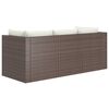 vidaXL 4-delige Loungeset met kussens poly rattan bruin
