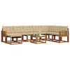 vidaXL Buiten bankenset met kussen 9 pcs Natuurlijk en Beige