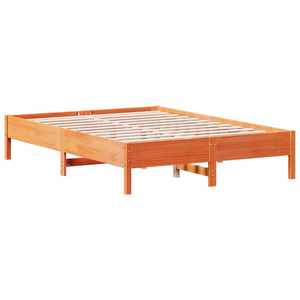 vidaXL Bedframe zonder matras massief grenenhout wasbruin 160x200 cm