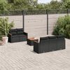 vidaXL 6-delige Loungeset met kussens poly rattan zwart