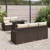 vidaXL Tuin Sofa Set met kussen 6 pcs Bruin poly rattan