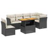 vidaXL 7-delige Loungeset met kussens poly rattan zwart