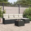vidaXL Tuin Sofa Set met kussen 6 pcs Zwart Poly riet