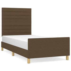 vidaXL Bedframe zonder matras 80x200 cm stof donkerbruin