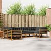 vidaXL Buiten bankenset met kussen 6 pcs Natuurlijk en Antraciet