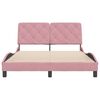 vidaXL Bedframe zonder matras fluweel roze 140x200 cm