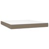 vidaXL Boxspring met matras en LED stof taupe 180x200 cm