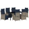 vidaXL Tuin eettafelset 7 st Grijs en zwart Rattan