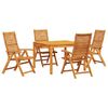 vidaXL Tuin eettafelset 5 pcs Bruin Massief Acaciahout