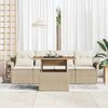 vidaXL Tuin Sofa Set met opslag 5 pcs Beige Poly riet