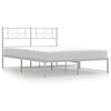 vidaXL Bedframe met hoofdbord metaal wit 140x190 cm