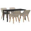 vidaXL Tuin eettafelset 5 st Lichtgrijs poly rattan