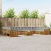 vidaXL Sofa-Sets 11 pcs Natuurlijk en Lichtgrijs Massief Acaciahout