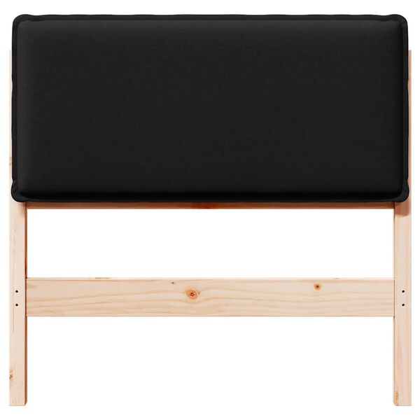 vidaXL Gestoffeerd hoofdbord met hoofdeinde Natuurlijk en Zwart 90 cm