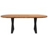 vidaXL Eettafel 220x100x74 cm ovaal massief eikenhout lichtbruin