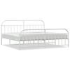 vidaXL Bedframe met hoofd- en voeteneinde metaal wit 200x200 cm