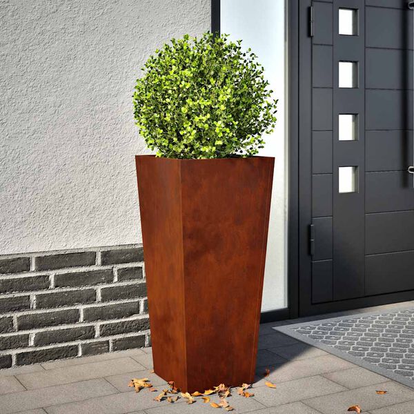 vidaXL Plantenbak 35x35x75 cm weervast staal