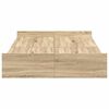 vidaXL Opbergbedframe met lade Sonoma Eiken 120 x 190 cm Bewerkt hout