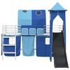 vidaXL Loftbed voor Kids Wit en Blauw 79,5 x 200 cm Metaal