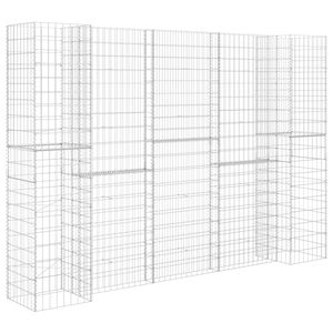 vidaXL Gabion plantenbak H-vormig 260x40x180 cm staaldraad