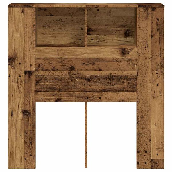 vidaXL Hoofdbordkast 100x18,5x102,5 cm bewerkt hout oud houtkleurig