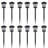 vidaXL 12-delige LED-tuinverlichtingsset solar met pin 8,6x8,6x38 cm