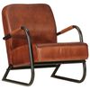 vidaXL Fauteuil echt leer bruin