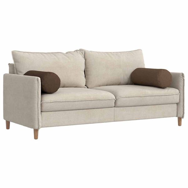 vidaXL Bolster Kussens 2 stuks Bruin Ø 25 x 70 cm Stof