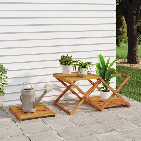 vidaXL Schappenkast inklapbaar 3-laags 43x31x63 cm acaciahout bruin